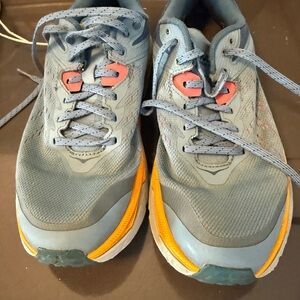 Hoka Blue and Pink Running Shoes